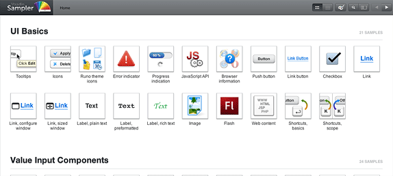 Sampler home screen
